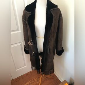 Christian Dior reversible suede shearling coat
